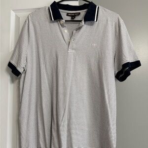 Michael Kors Men's Polo Shirt - Navy and White Stripes